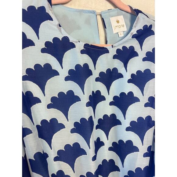 J. Marie Long Sleeve Dress Size LG Blue and Light Blue Rope Belt - Picture 4 of 5